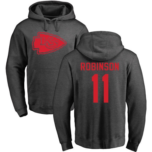 Men Kansas City Chiefs #11 Robinson Demarcus Ash One Color Pullover Hoodie->nfl t-shirts->Sports Accessory